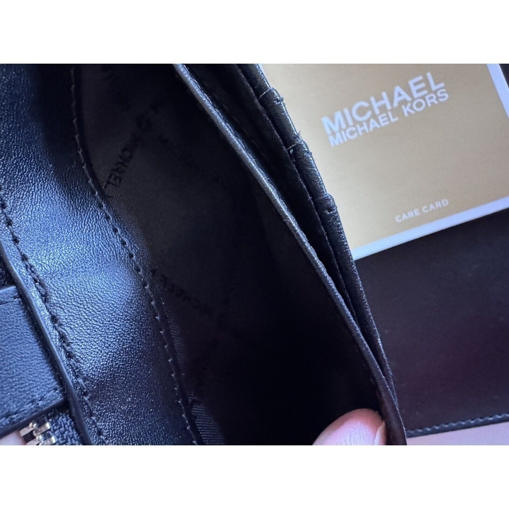 Michael Kors Jet Set Travel Double Zip Wristlet Wallet MK Logo Signature Black - Picture 7 of 15